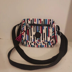 Kipling Live. Light Multicolor Stripes Sabia Mini Cross body Bag/Purse